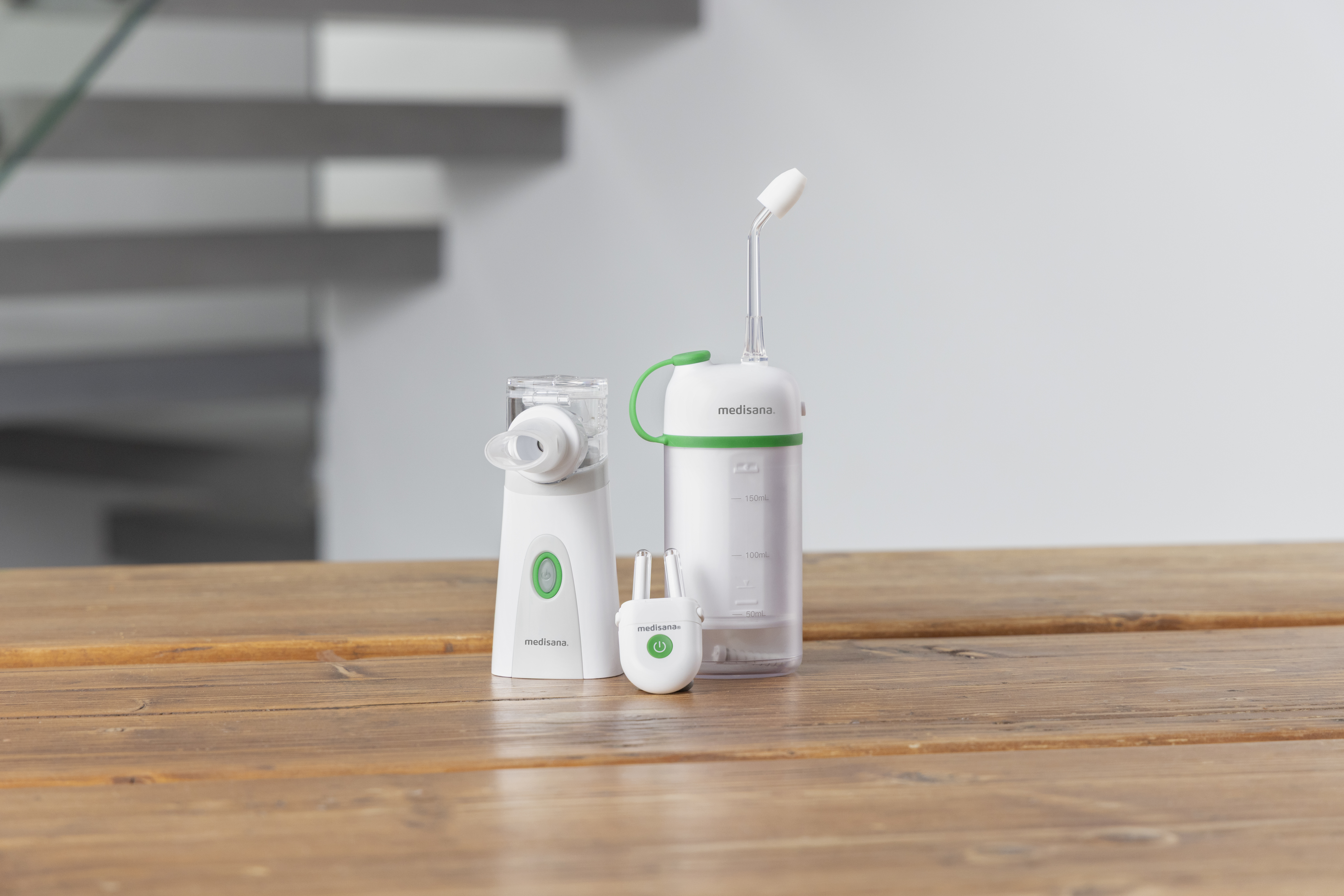 medisana IN 515 Inhalator, medinose compact Nasentherapiegerät und NI 200 Nasendusche – wirksame Produktkombination zur Linderung von Allergie- und Erkältungssymptomen